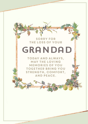 Edwardian Lady Sorry For The Loss Of Your Grandad Sympathy Card
