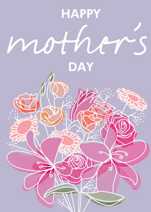 Abstract Flower Bouquet Happy Mother's Day Card