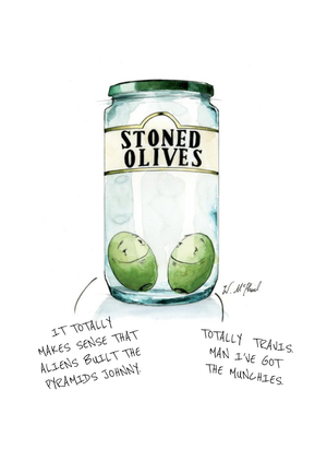 Stoned Olives Funny Card