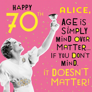 Moonpig Funny 70th Birthday Card Age Is Simply Mind Over Matter