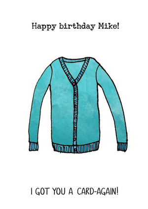 London Studio Puntastic Got you a Cardigan Birthday Card