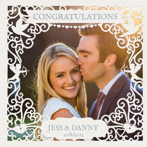Moonpig Wedding Card - Photo Upload - Congratulations - Paper Frame