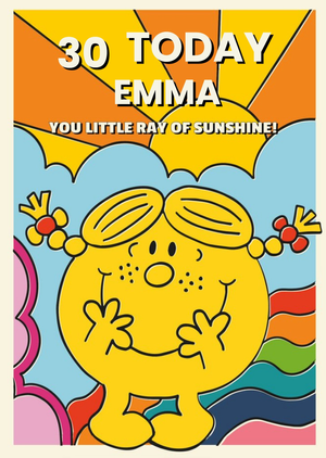 Mr Men Little Miss Sunshine 30 Today Birthday Card