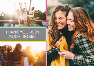 Coloured Borders Thank You Photo Upload Card