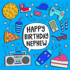 Moonpig Designers Happy Birthday Nephew Doodle Hobbies Illustration Card