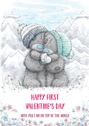 Me To You Tatty Teddy First Valentine's Day Top Of The World Card