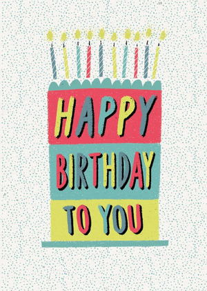 Modern Happy Birthday To You Cake Birthday Card