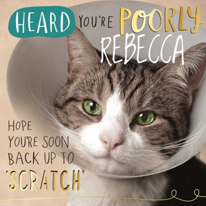 Moonpig Under The Weather Kitty Personalised Get Well Soon Card