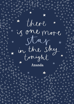 One More Star In The Sky Tonight Typographic Sympathy Card