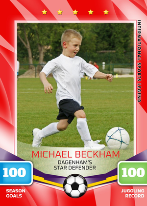Soccer All Stars Card Personalised Photo Upload Card