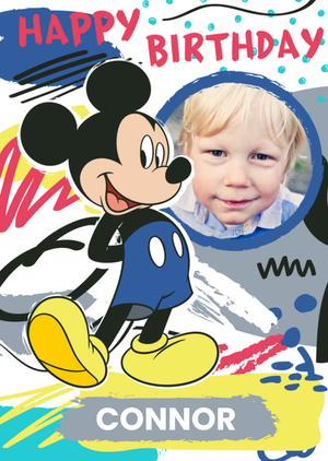 Disney Mickey Mouse Happy Birthday Photo Card