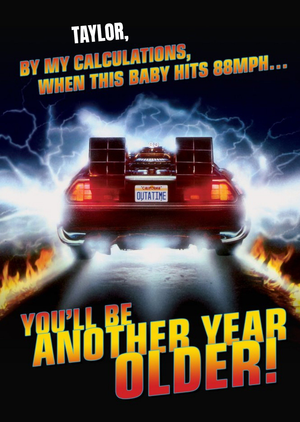 Back to the Future birthday card - De Lorean