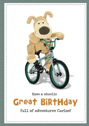 Cute Boofle Have a Wheelie Great Birthday Card