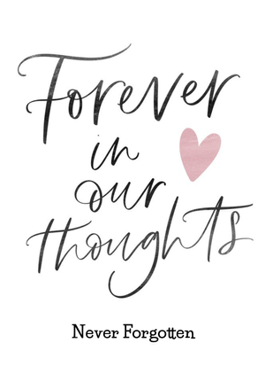 Forever In Our Thoughts Sympathy Card