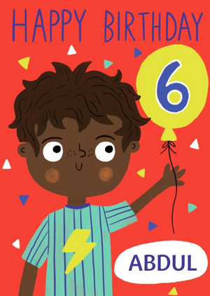 Yay Today Illustrated Happy 6th Birthday Card