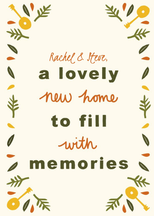 Modern Typographic Fill With Memories New home card