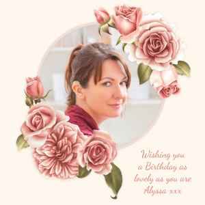 Moonpig Traditional Floral Birthday Card - Photo Upload