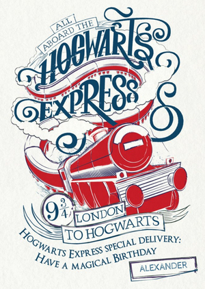 Harry Potter Birthday card - Hogwarts Express