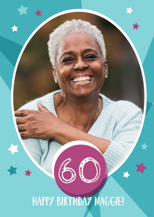 Stars And Stripes 60Th Birthday Photo Card