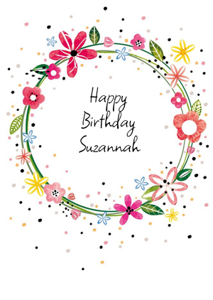 Floral Wreath Personalised Birthday Card