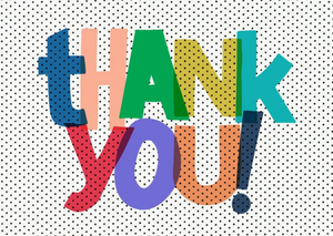 Polka Dot Graphic Thank You Personalised Card