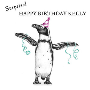 Moonpig Illustrated Penguin Surprise Birthday Card