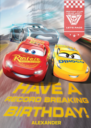 Cars Have A Record Breaking Personalised Birthday Card