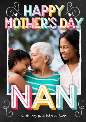 Typographic Happy Mothers Day Nan Photo Upload Mothers Day Card
