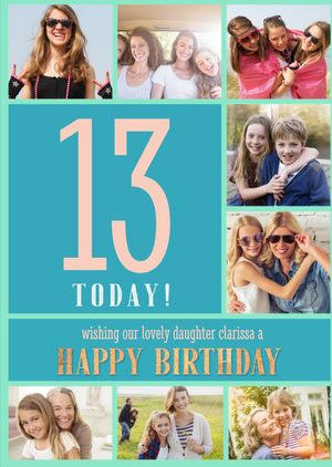 Multi Photo Upload 13th Birthday Card