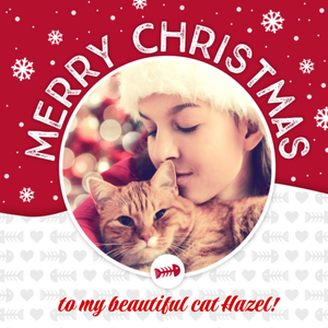 Merry Christmas To The Cat Photo Upload Card