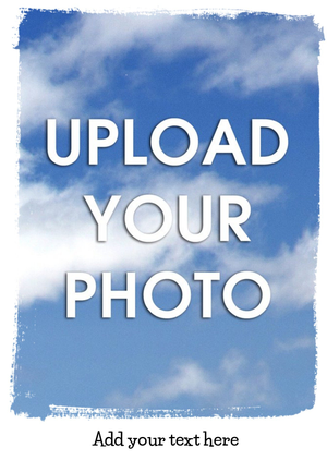 Grungy Border Portrait Personalised Photo Upload Happy Birthday Card
