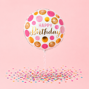Moonpig Pink & Gold Happy Birthday Balloon