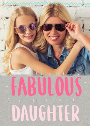 Neon Letters Fabulous Daughter Photo Card