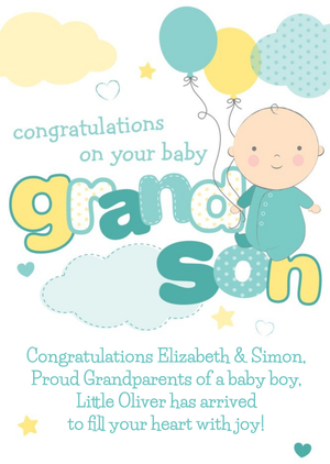 Congratulations On Your New Baby Grandson Card