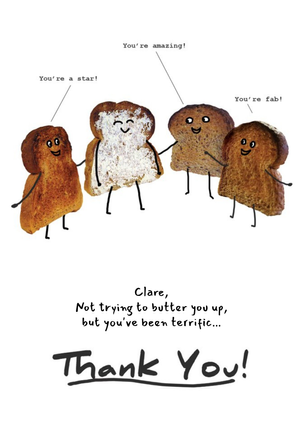 Slice Of Life Thank You Personalised Card