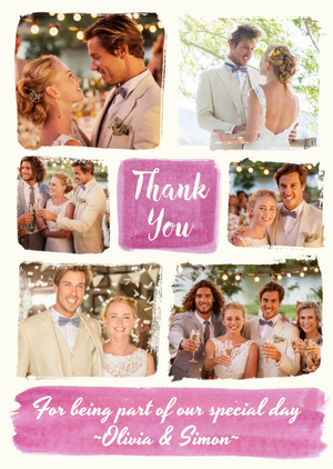 Wedding Collage Photo Upload Thank You Card