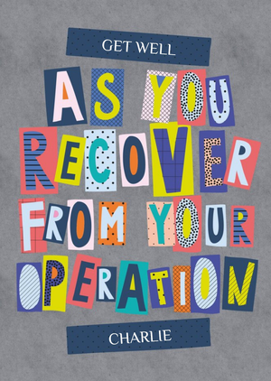 Word Up Personalised Get Well After Your Operation Card