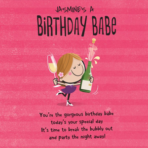 Personalised Name Is A Birthday Babe Card