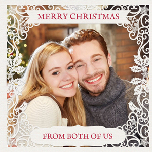Moonpig Paper Frames Photo Upload Christmas Card Merry Christmas From Both Of Us