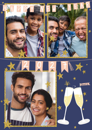 Happy New Year 2027 Photo Upload Card