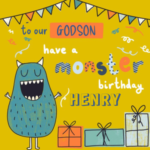 Other Monster Bunch To Our Godson Have A Monster Birthday Card