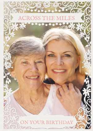Paper Frames Across The Miles On Your Birthday Photo Upload Birthday Card