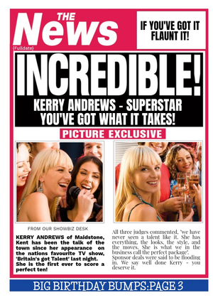 Incredible Newspaper Headline Personalised Birthday Card