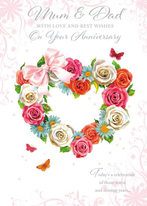 Anniversary Card - Mum & Dad with love and best wishes