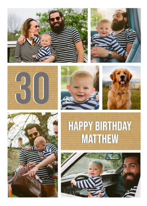 30th Birthday Photo Upload Card