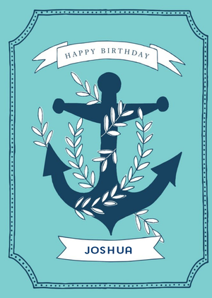 Personalised Birthday card - Anchor