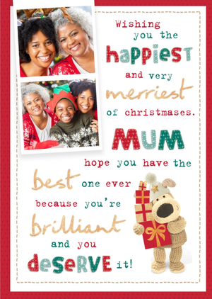Boofle Photo upload Christmas Card Wishing you the happiest and very merriest Christmas