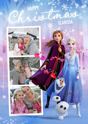 Disney Frozen 2 Anna Elsa multiple photo upload Christmas Card