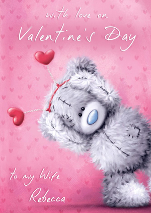 Tatty Teddy With Heart Accessories Personalised Happy Valentine's Day Card