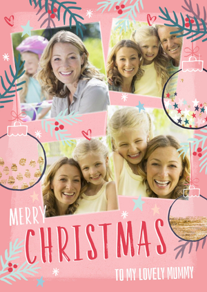 Merry Christmas To My Lovely Mummy Photo Upload Christmas Card